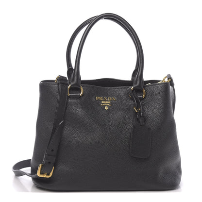 Prada Vitello Daino Tote Black 1 of 10