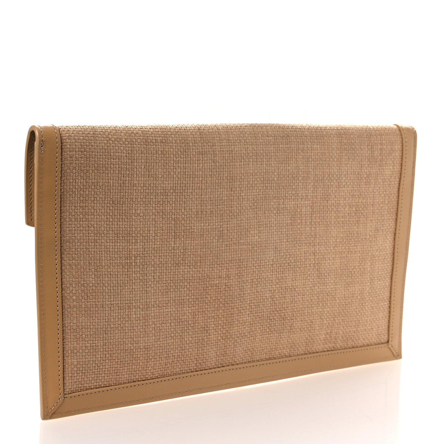 Saint Laurent Micro Raffia Uptown Pouch Natural Hay Blush 3 of 8