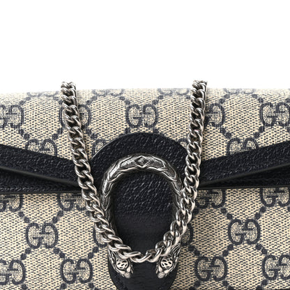 Gucci GG Supreme Monogram Textured Dollar Calfskin Super Mini Dionysus Shoulder Bag Beige Blue 15 of 19
