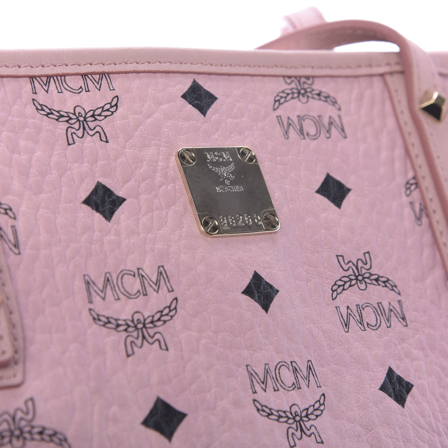MCM Visetos Medium Anya Shopper Tote Light Pink 9 of 10
