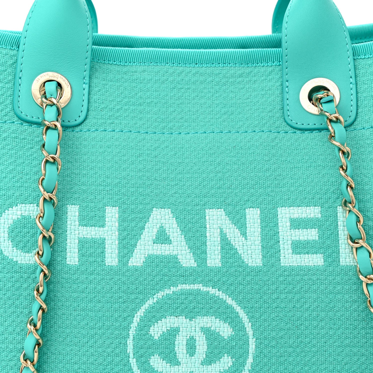 Chanel Mixed Fibers Small Deauville Tote Turquoise 9 of 12