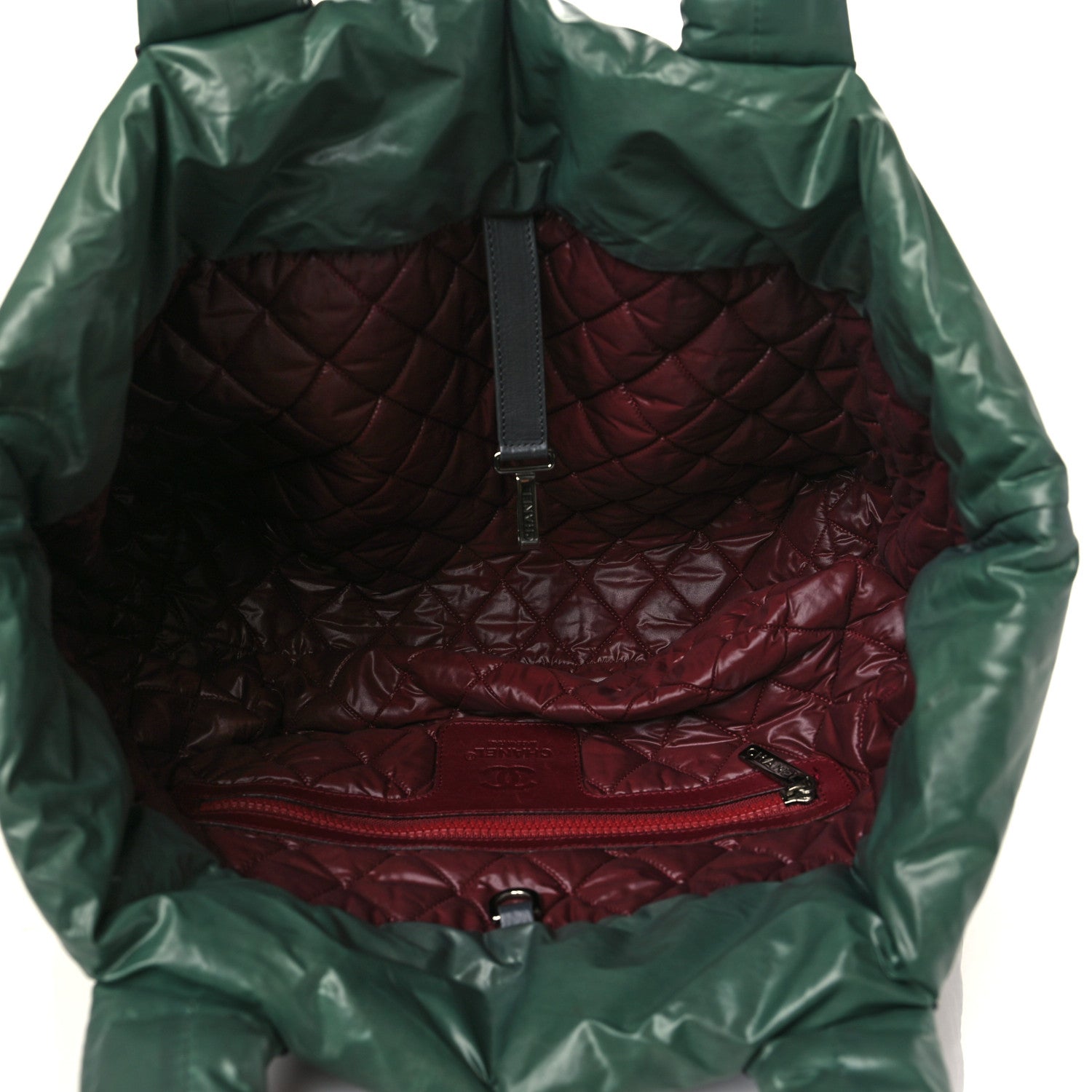 Chanel Nylon Quilted Medium Coco Cocoon Reversible Tote Green 5 of 9