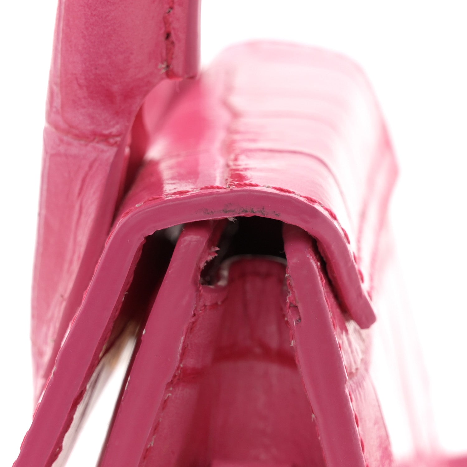 Jacquemus Calfskin Crocodile Embossed Le Chiquito Pink 10 of 11