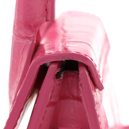 Jacquemus Calfskin Crocodile Embossed Le Chiquito Pink 10 of 11