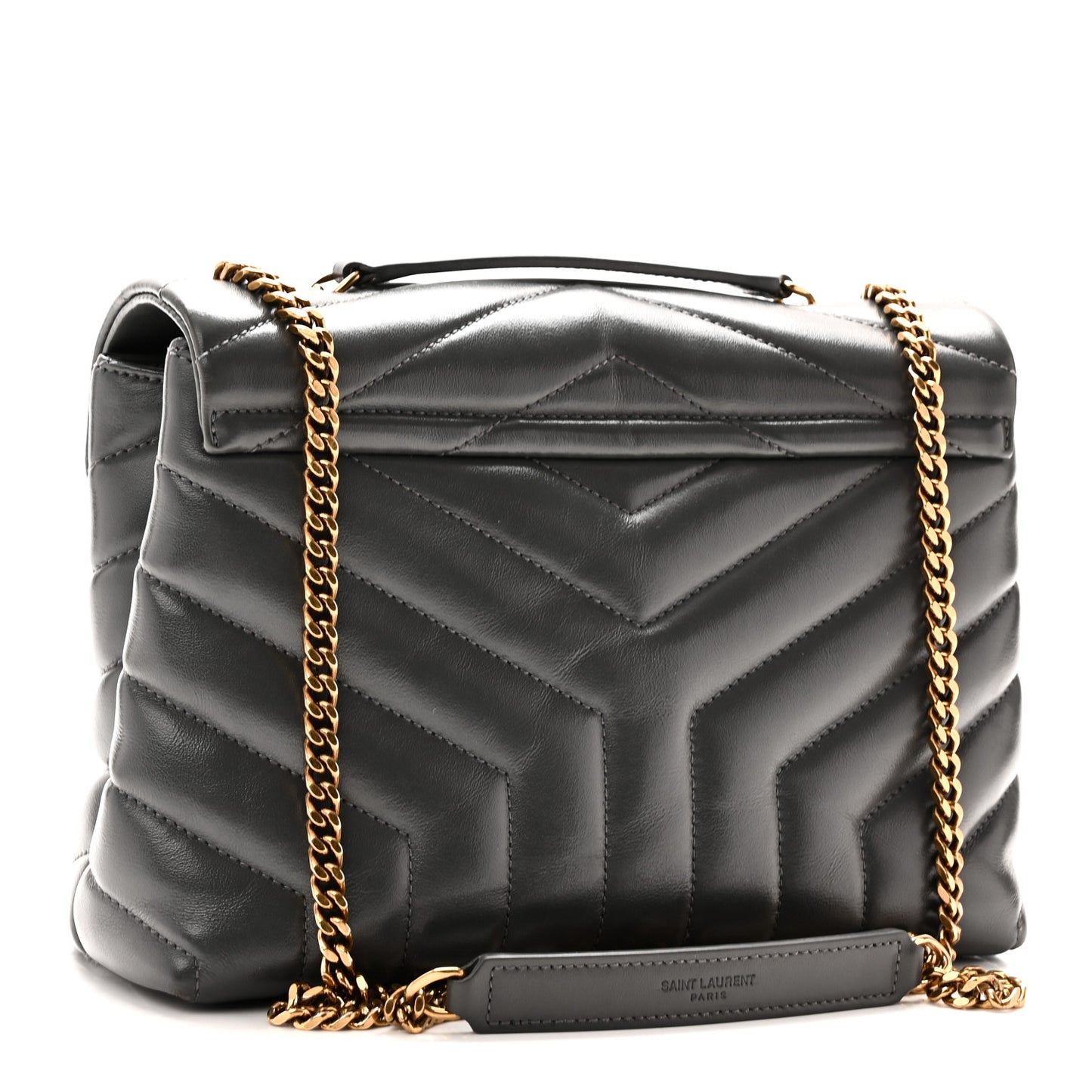 Calfskin Y Quilted Monogram Small Loulou Chain Satchel Storm