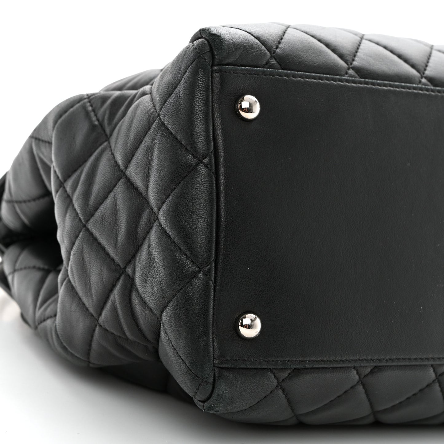 Lambskin Quilted Chanel 7 Tote Black