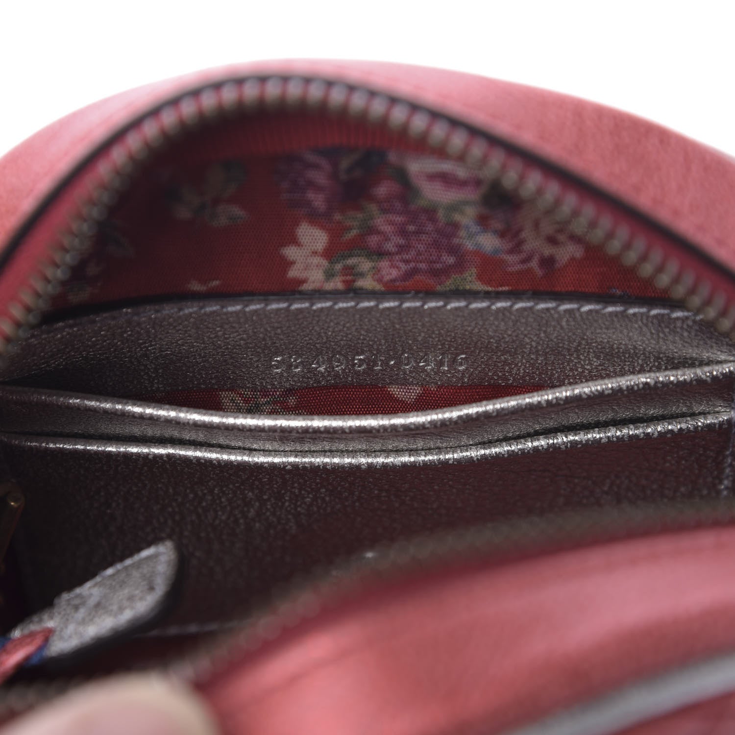 Gucci Laminated Nappa Trapuntata Mini Zumi Dome Shoulder Bag Rosso Marine Argento 9 of 10