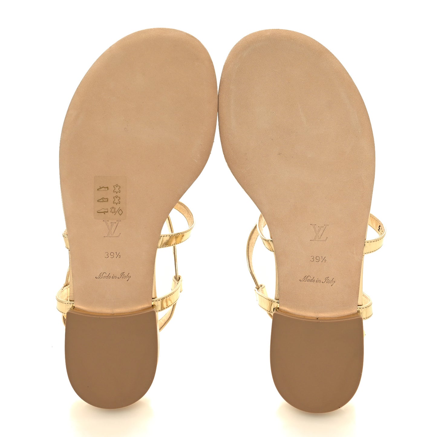 Metallic Calfskin Dita Flat Sandal 39.5 Gold