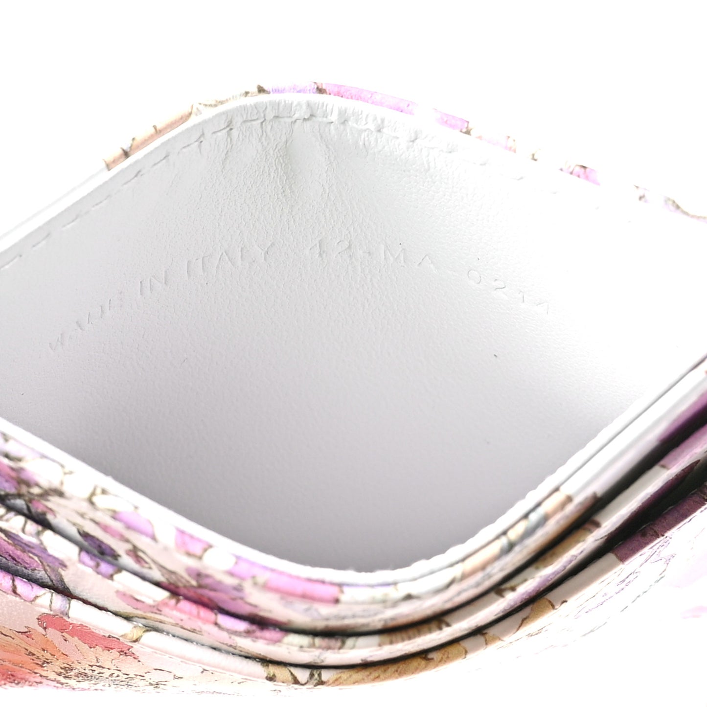 Calfskin Caro Freesia Five-Slot Card Holder White Multicolor
