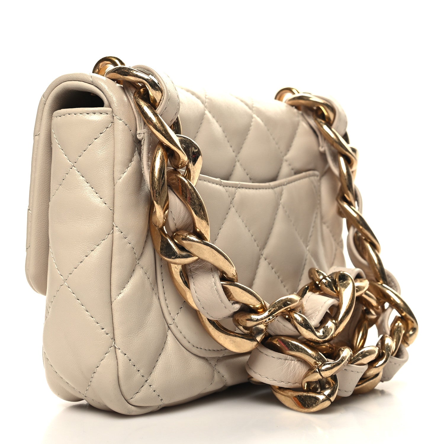 Chanel Lambskin Quilted Small CC Funky Town Flap Beige 3 of 10