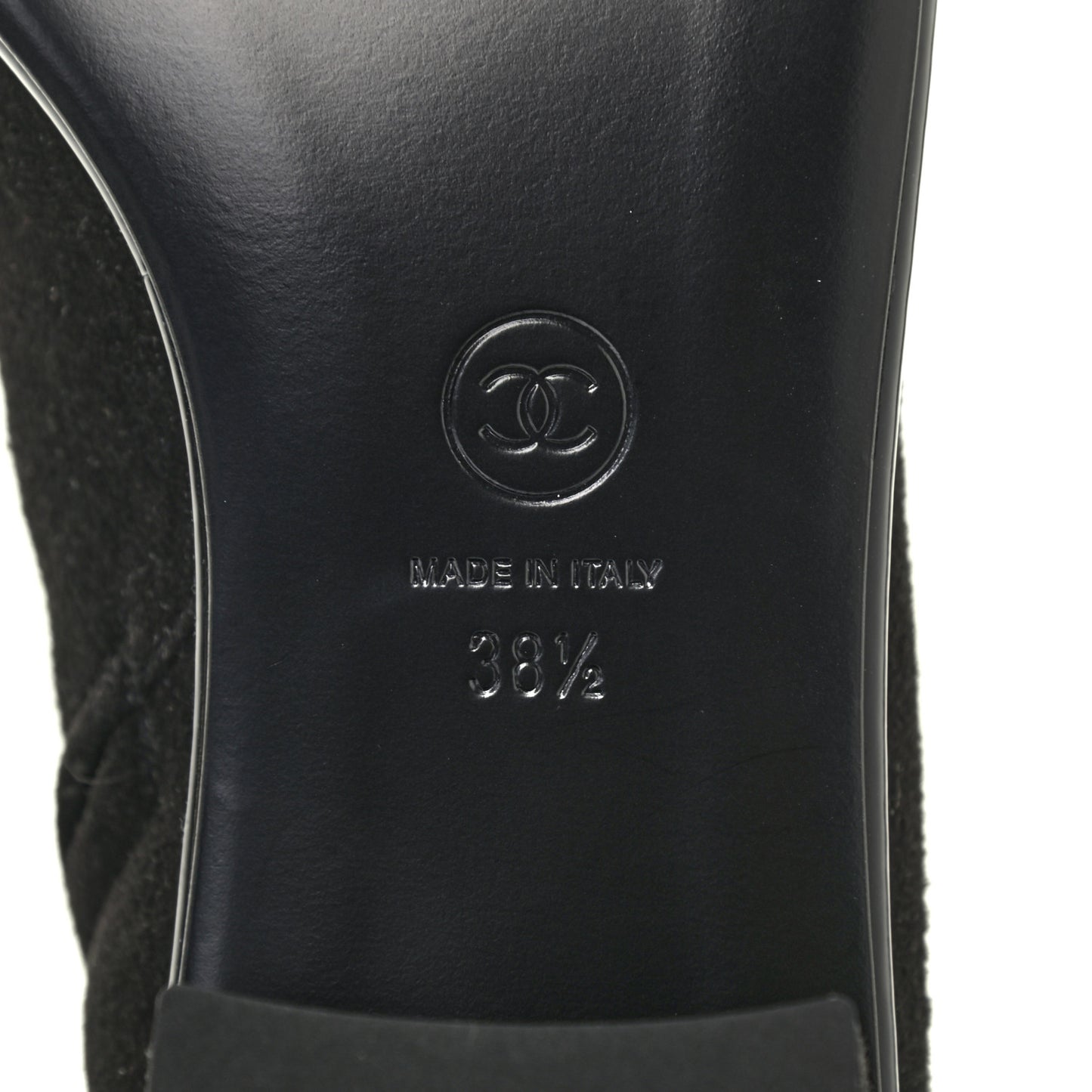 Kid Suede Patent Calfskin Charm Cap Toe Short Boots 38.5 Black