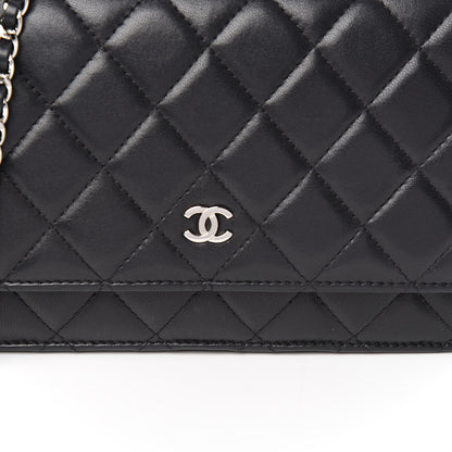 Chanel Lambskin Quilted Wallet On Chain WOC Black 11 of 11
