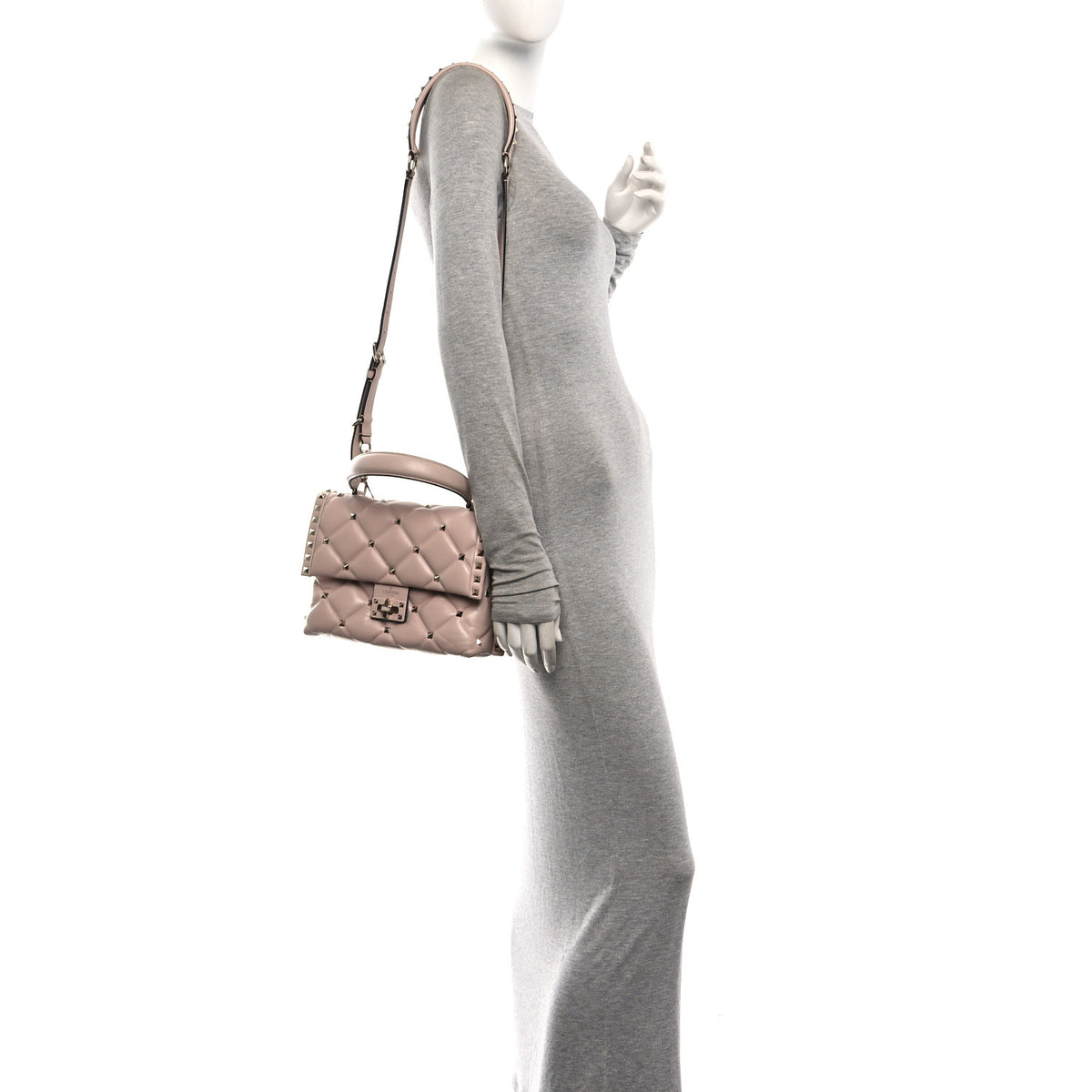 Valentino Garavani Nappa Medium Candystud Top Handle Bag Poudre 2 of 9