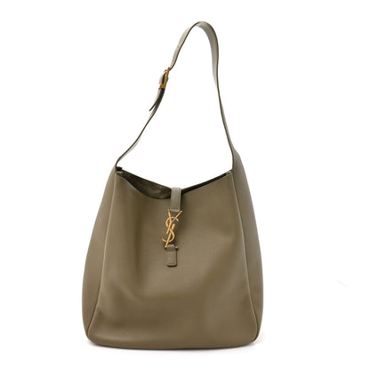 Saint Laurent Supple Calfskin Large Le 5 A 7 Soft Hobo Strong Moss 1 of 10