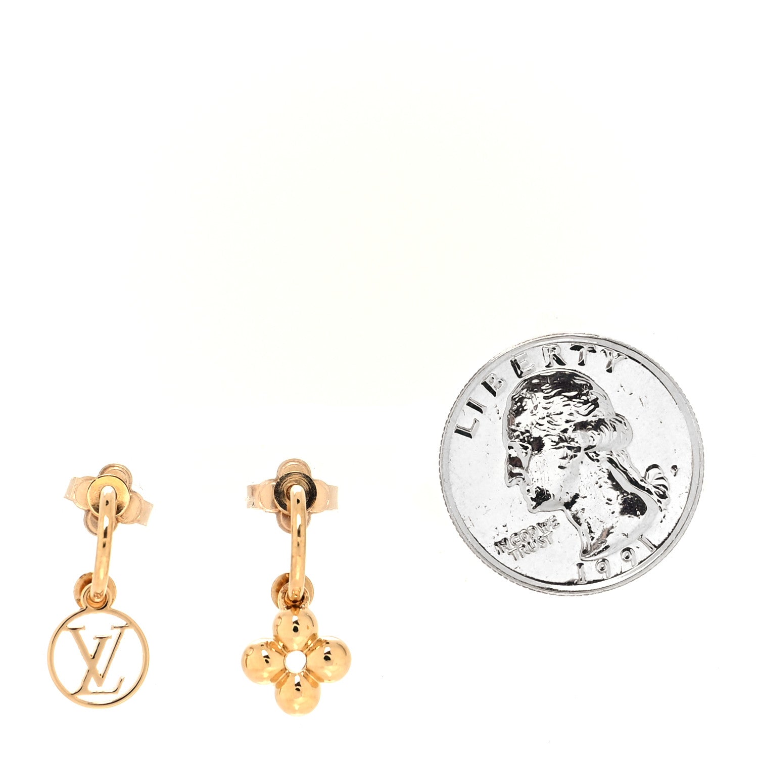 Louis Vuitton Brass Blooming Earrings Gold 2 of 3