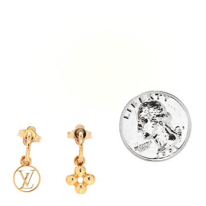 Louis Vuitton Brass Blooming Earrings Gold 2 of 3