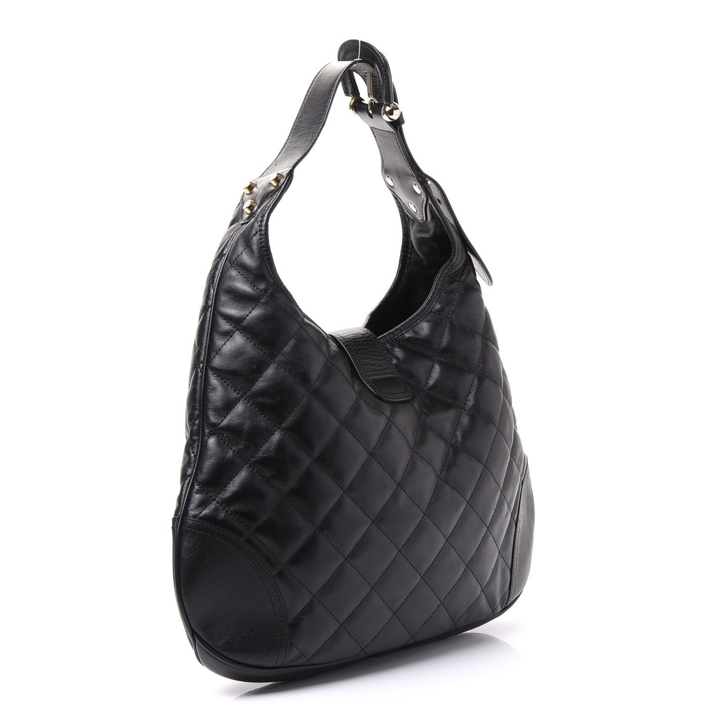 Calfskin Quilted Brook Hobo Black