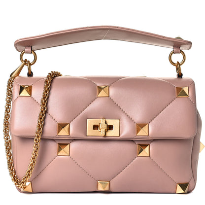 Valentino Garavani Nappa Large Roman Stud Shoulder Bag Rose Cannelle 8 of 14