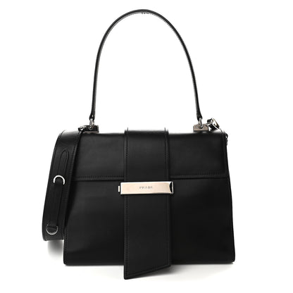 Prada City Calf Ribbon Shoulder Bag Black 1 of 10