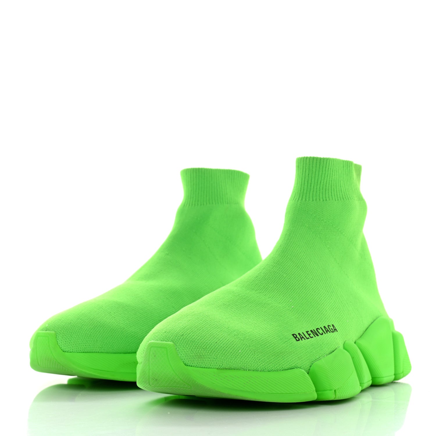 Balenciaga Technical 3D Recycled Knit Mens Speed 2.0 Sneakers 39 Monocolor Fluo Green 3 of 9
