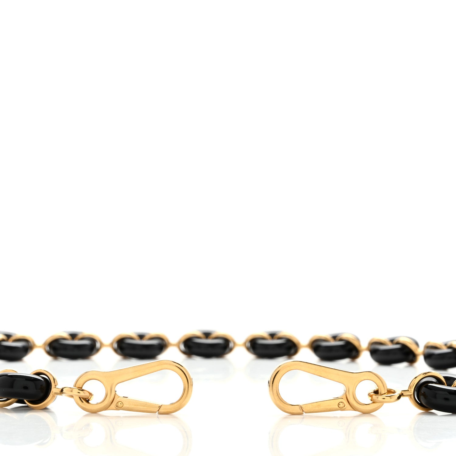 Loewe Brass Acetate Pebble Donut Chain Shoulder Strap Black Gold 3 of 4