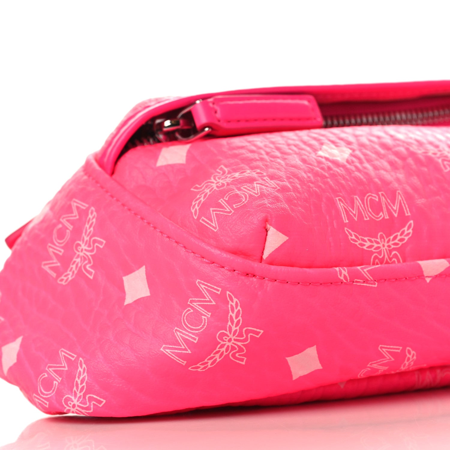 MCM Visetos Small Original Crossbody Bag Neon Pink 7 of 8