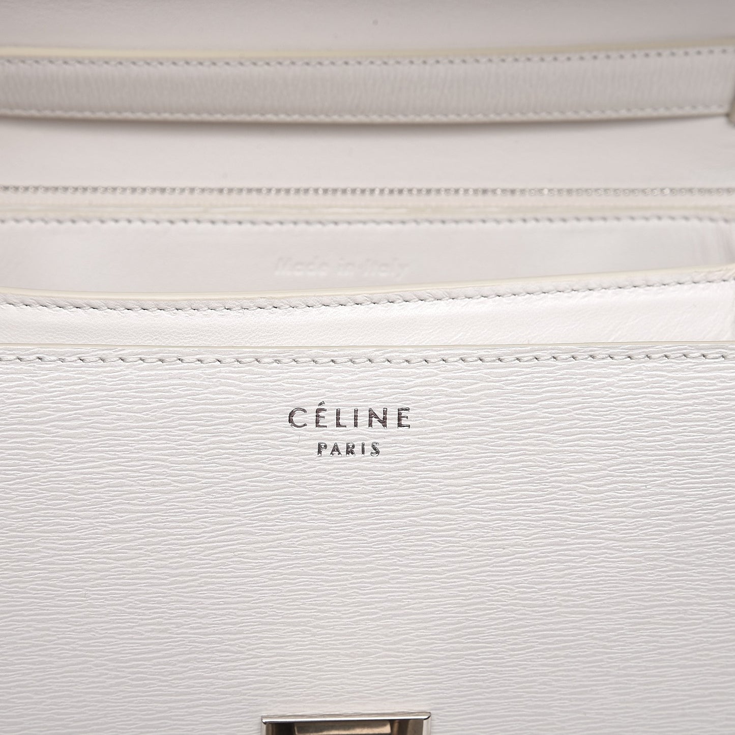 Liege Calfskin Medium Classic Box Flap Bag White