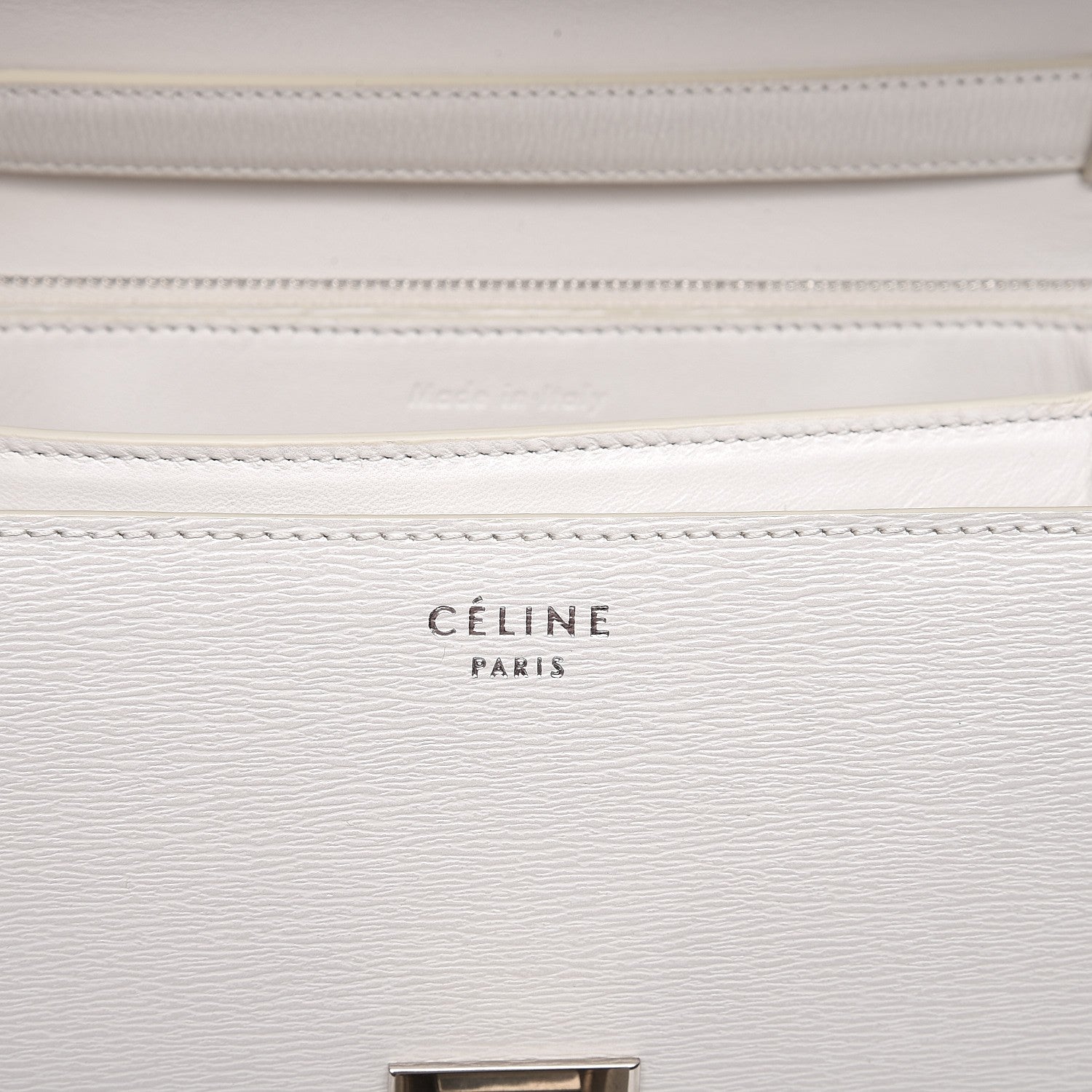 Celine Liege Calfskin Medium Classic Box Flap Bag White 7 of 9
