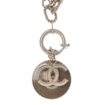 Chanel Twisted Chain CC Pendant Necklace Gold 4 of 6