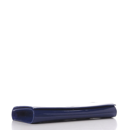 Saint Laurent Patent Calfskin Monogram Large Belle De Jour Clutch Royal Blue 3 of 9