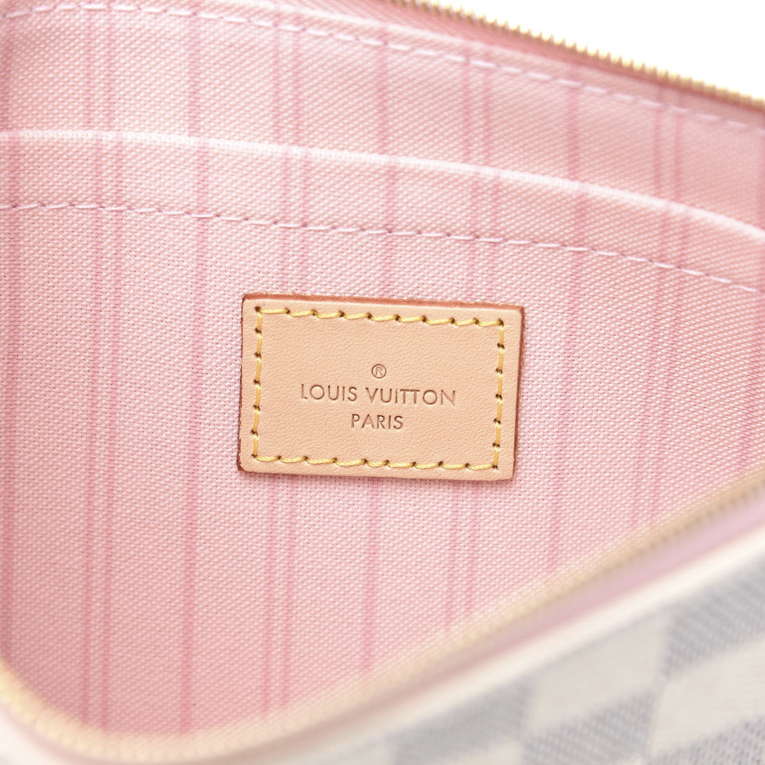 Louis Vuitton Damier Azur Neverfull MM GM Pochette Rose Ballerine 7 of 8