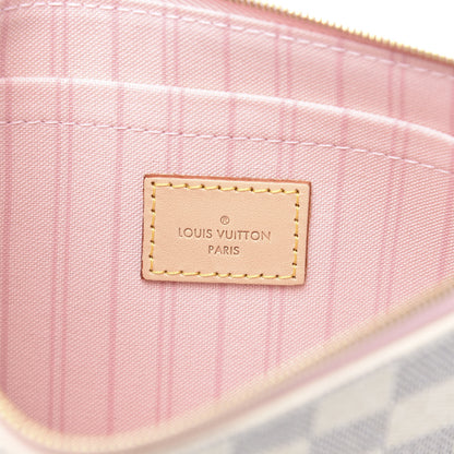 Louis Vuitton Damier Azur Neverfull MM GM Pochette Rose Ballerine 7 of 8