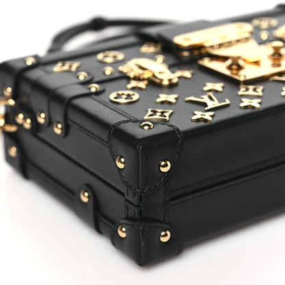 Louis Vuitton Calfskin Metal Monogram Petite Malle Black 9 of 11