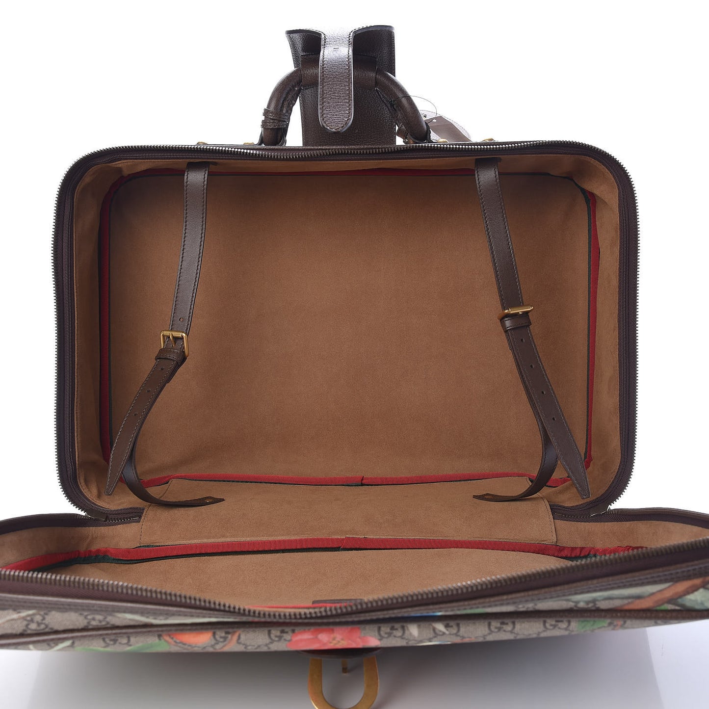 GG Supreme Monogram Tian Web Suitcase Beige Multicolor New Acero