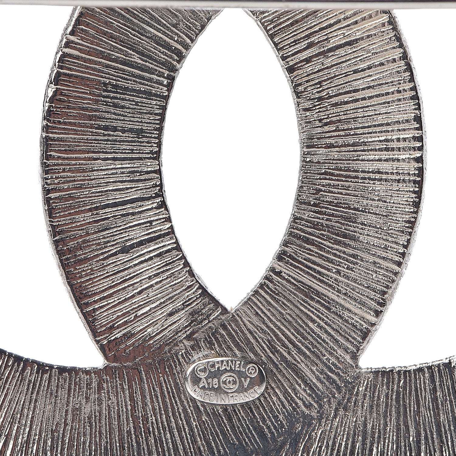 Chanel Baguette Crystal CC Brooch Silver 4 of 5
