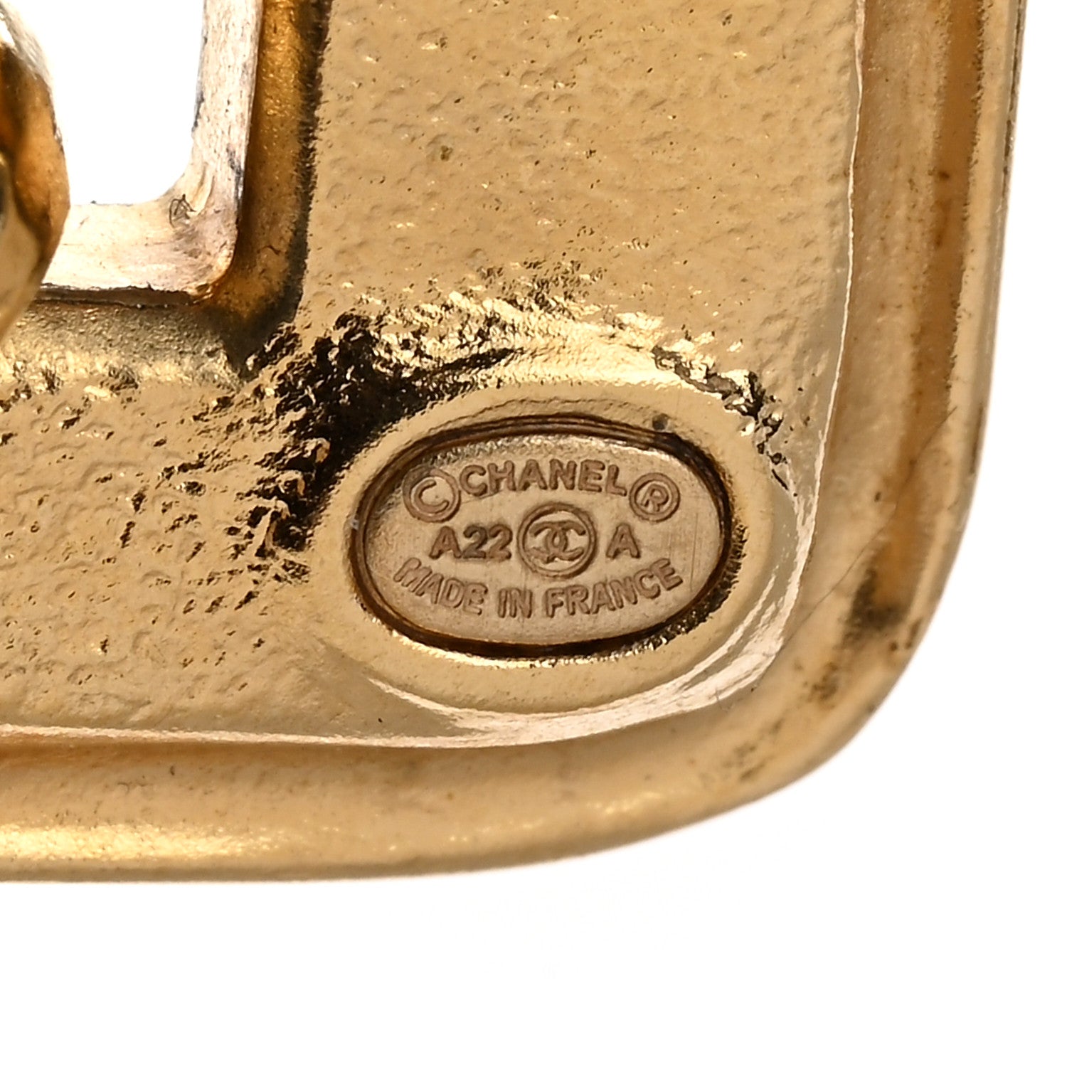 Chanel Crystal Pearl CC Square Drop Earrings Gold Pearly White 4 of 5