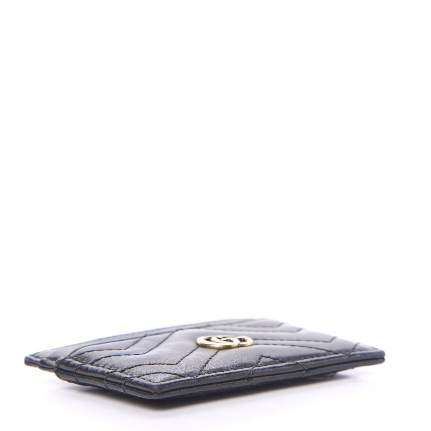 Calfskin Matelasse GG Marmont Card Holder Black