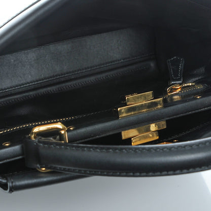 Fendi Vitello Morgan Shiny Nappa Medium Peekaboo Iconic Satchel Black 6 of 7