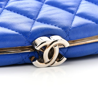 Chanel Lambskin Quilted Timeless Clutch Blue 13 of 15