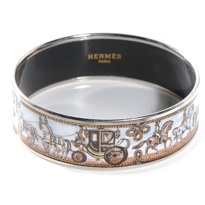 Hermes Enamel Printed Horse Carriage Wide Bracelet 65 1 of 5