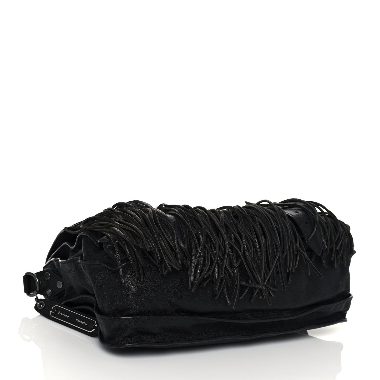 Lambskin Fringe Medium PS1 Satchel Black