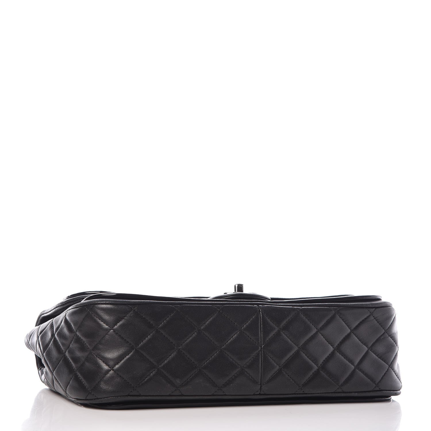 Chanel Patent Quilted Jumbo Classic Twist Flap Bag Black 4 of 9