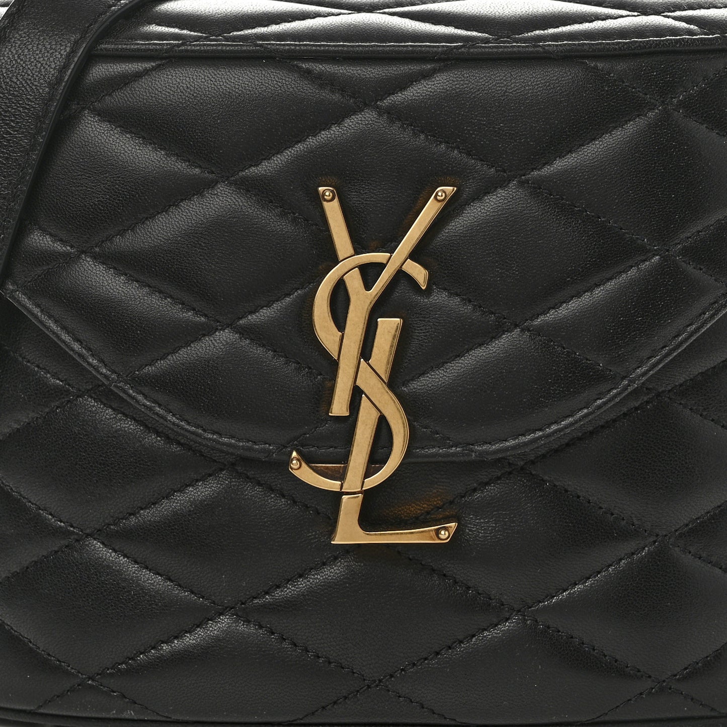 Lambskin Matelasse Monogram June Box Bag Black
