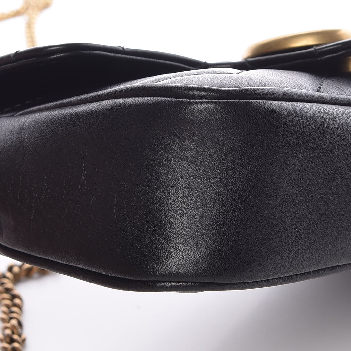 Calfskin Matelasse Super Mini GG Marmont Shoulder Bag Black