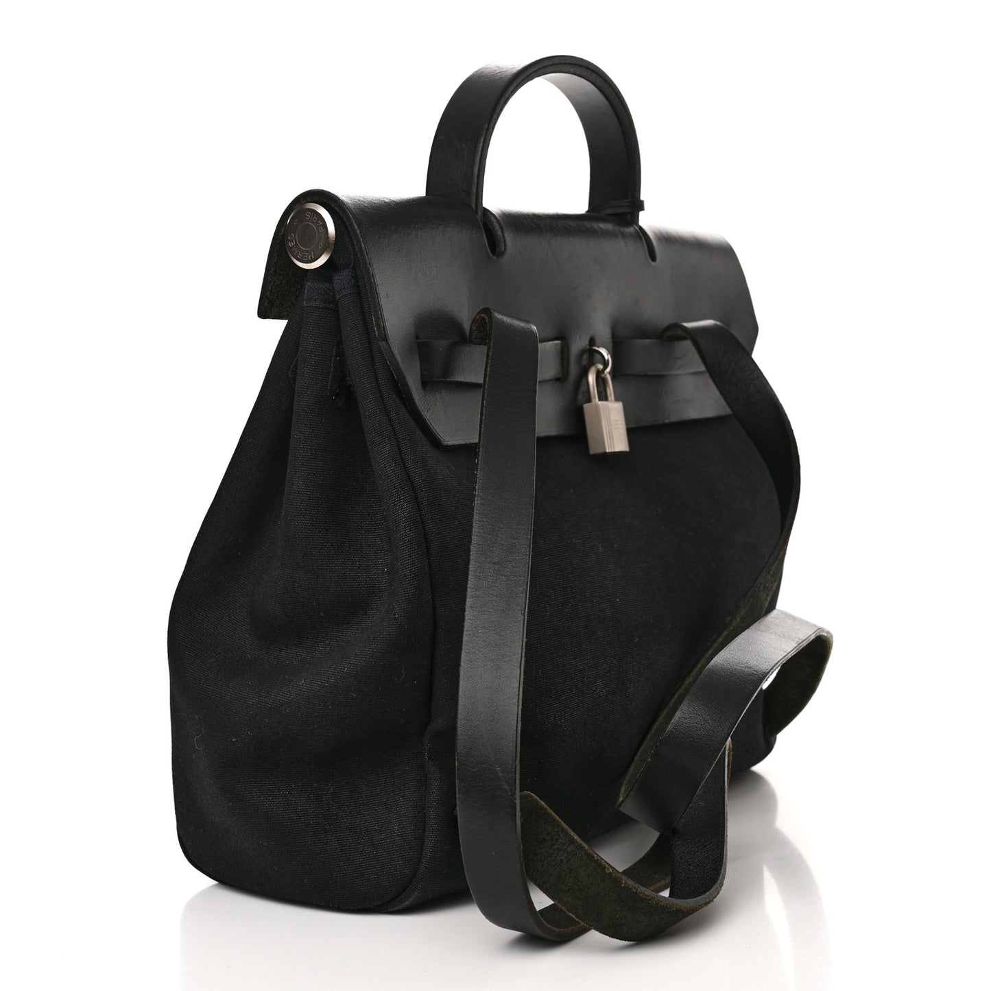 Toile Vache Calfskin Herbag 30 PM Backpack Black