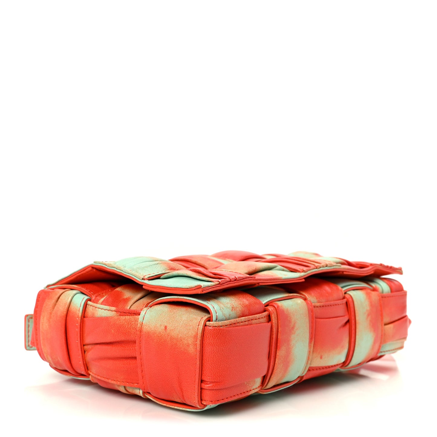 Calfskin Intreccio Plisse Tie Dye Camera Bag Multicolor