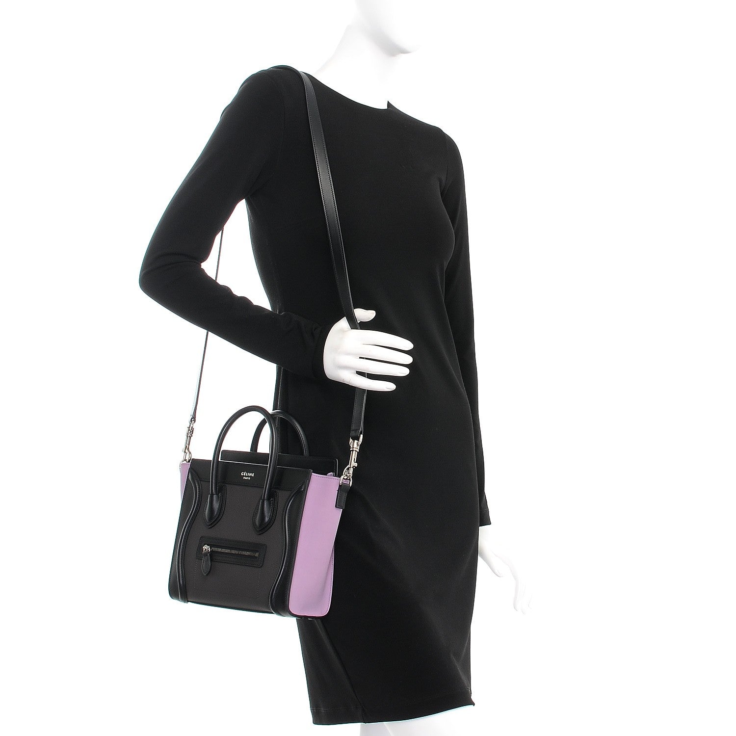 Celine Baby Grained Calfskin Nano Tri-Color Luggage Anthracite 2 of 8