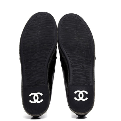 Chanel Patent Calfskin CC Mocassin Loafer Espadrilles 40.5 Black 6 of 10