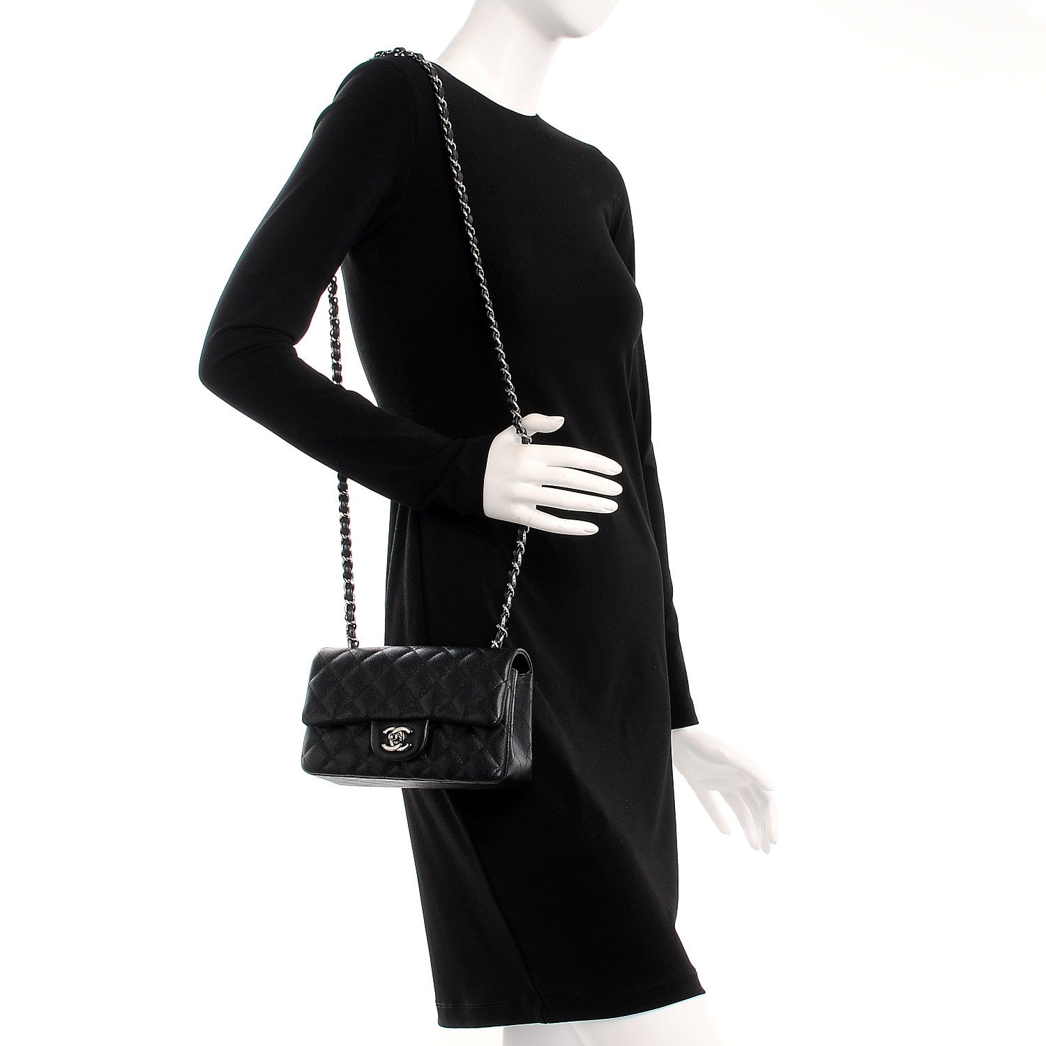 Chanel Caviar Quilted Mini Rectangular Flap Black 3 of 13