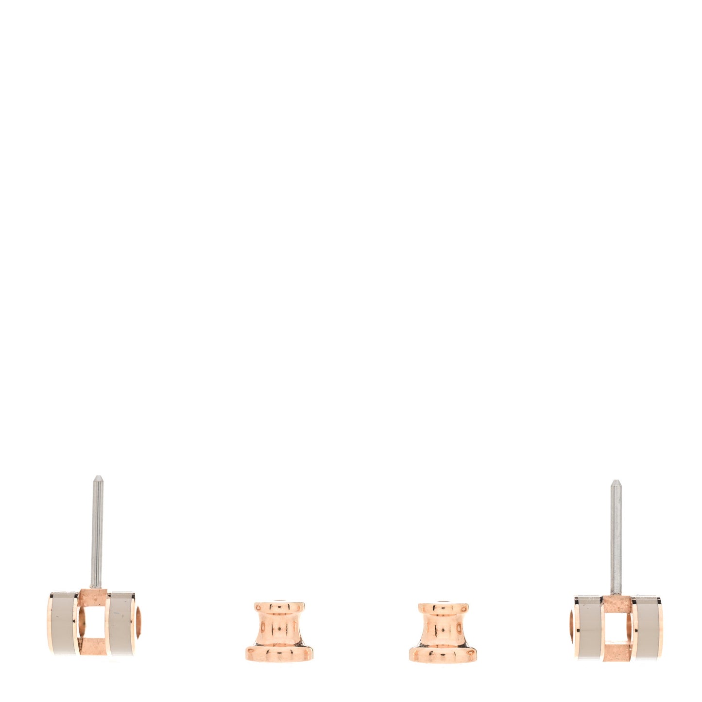 Rose Gold Lacquered Mini Pop H Earrings Marron Glace